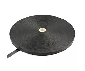 Alle zwarte band op rol Polyester band 25 mm - 2250 kg - 100 m op rol - zwart